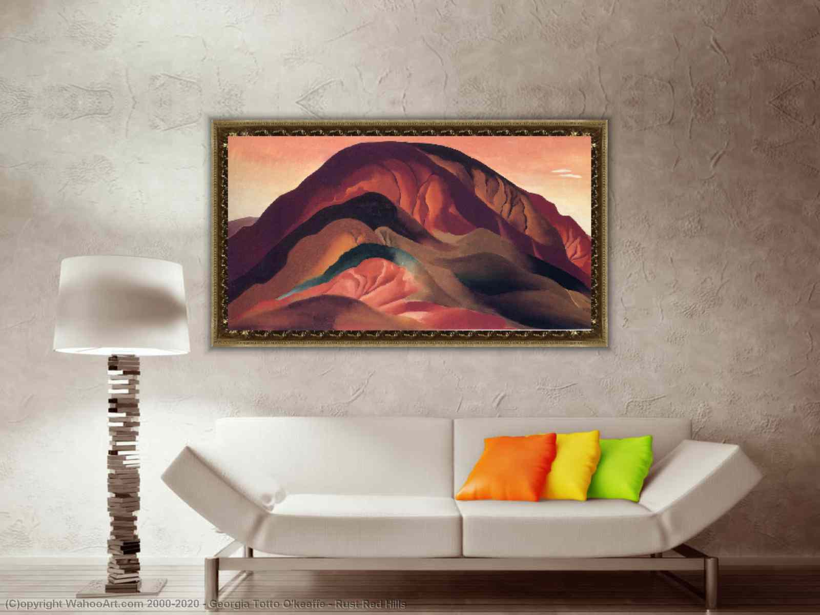 rust red hills painting