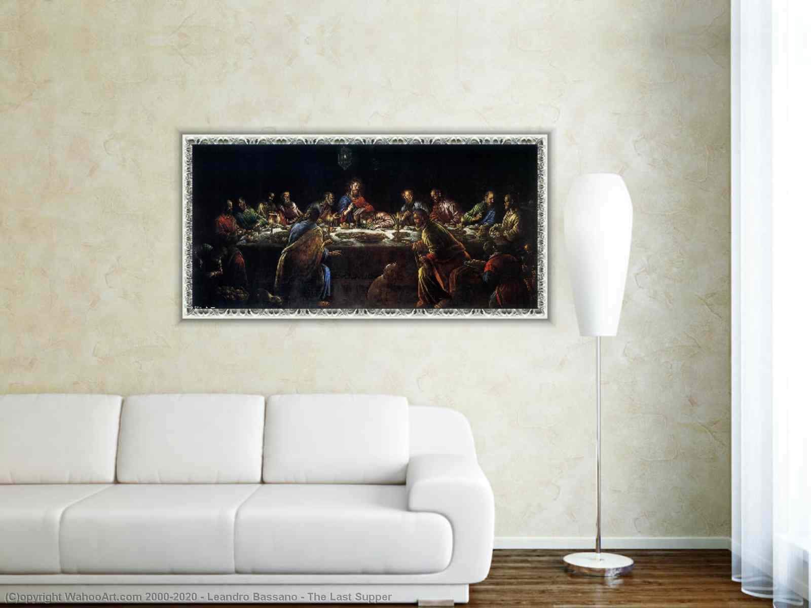 Last Supper Oil Painting by R. on sale William Frame 20X24