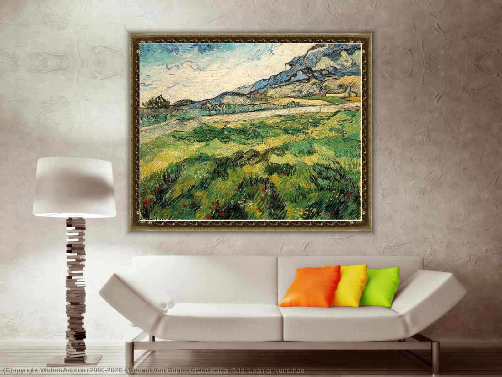 Oil Painting Replica Pop Art Green wheat field, Loan at Kunsthau by Vincent  Van Gogh