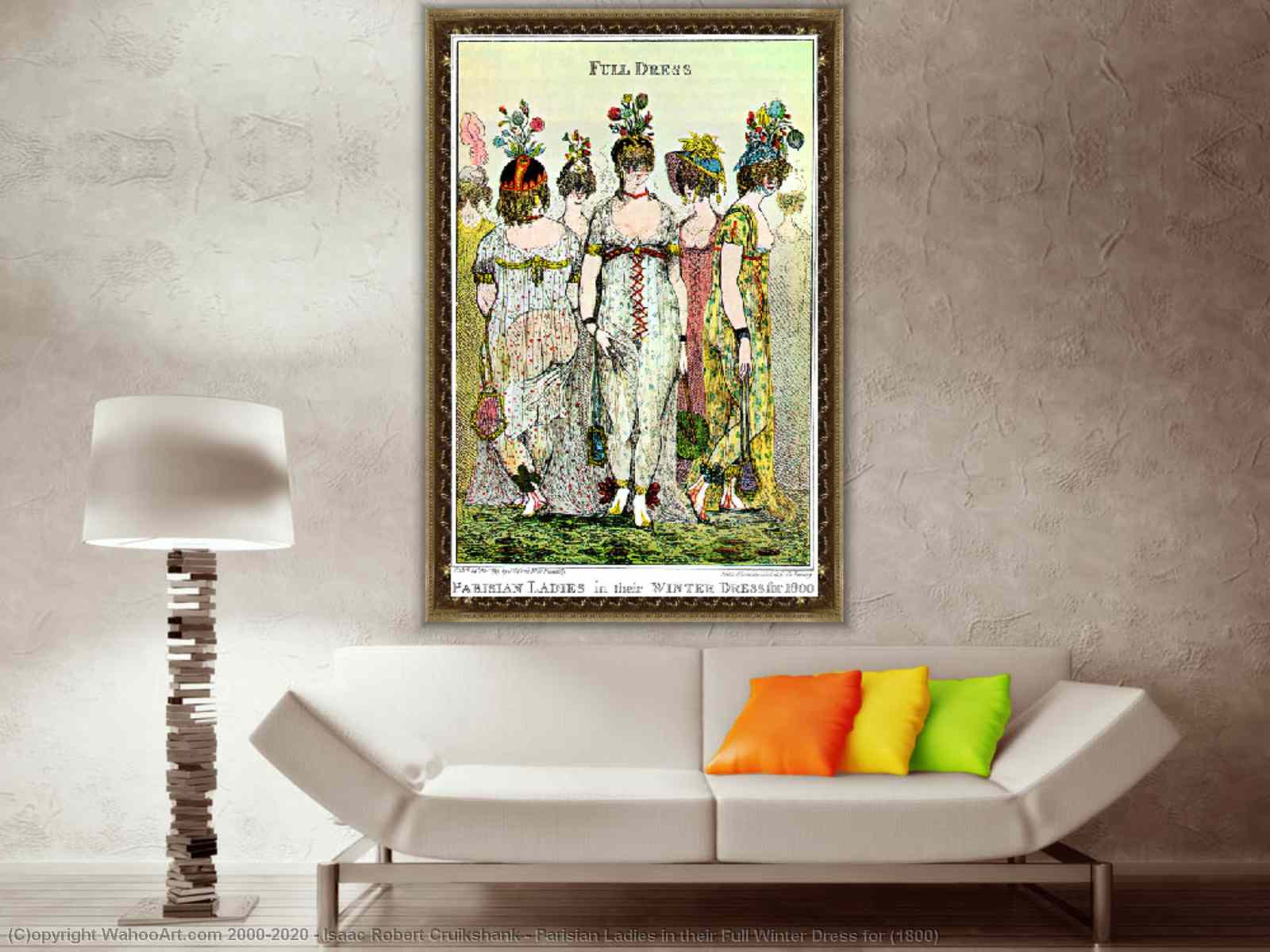 Purchase Oil Painting Replica Pop Art Parisian Ladies in their Full Winter  Dress for (1800) by Isaac Robert Cruikshank