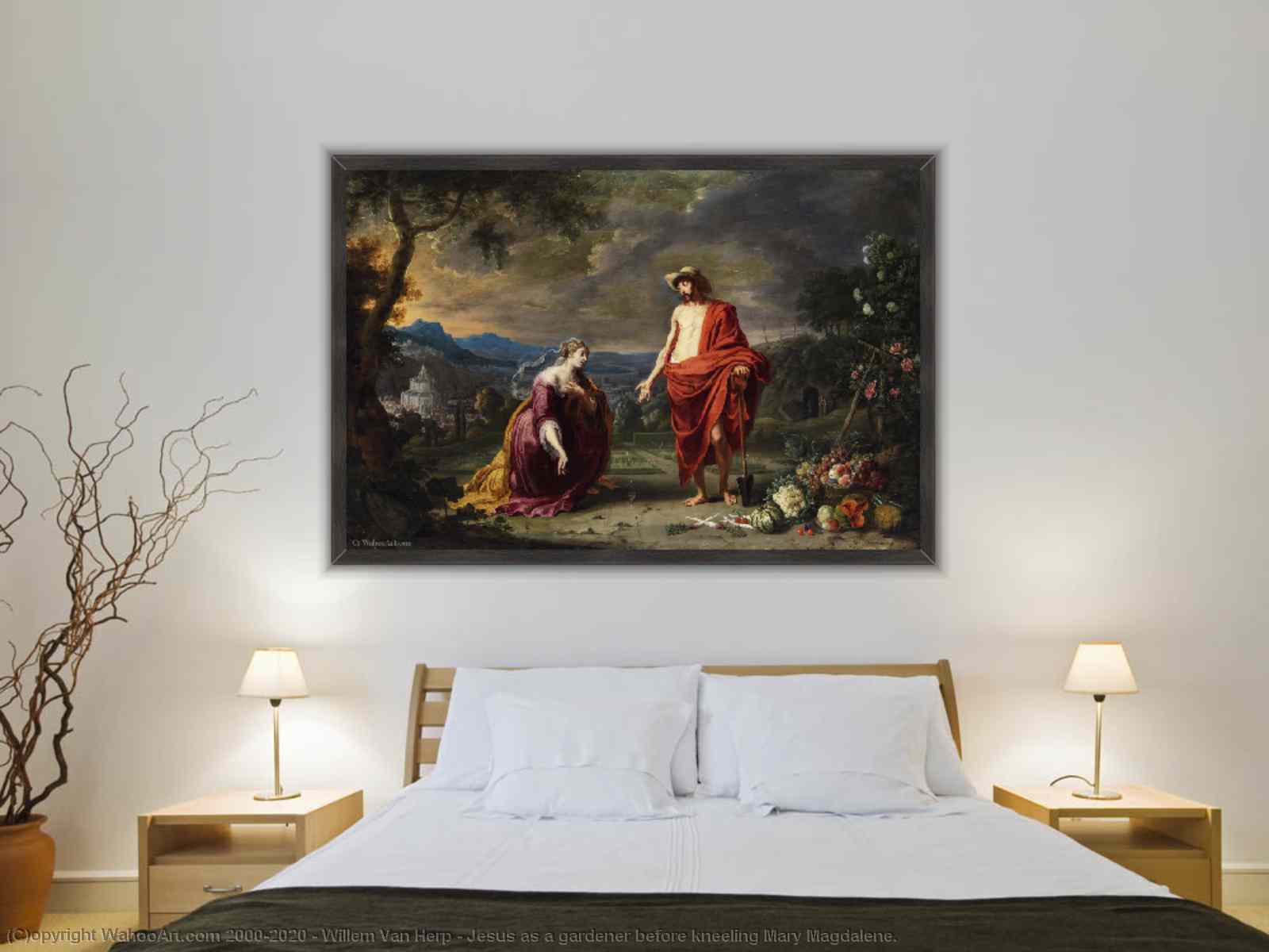 Reproducciones De Pinturas Arte Pop Jesús como jardinero antes de  arrodillar a María Magdalena. de Willem Van Herp | BuyPopArt.com