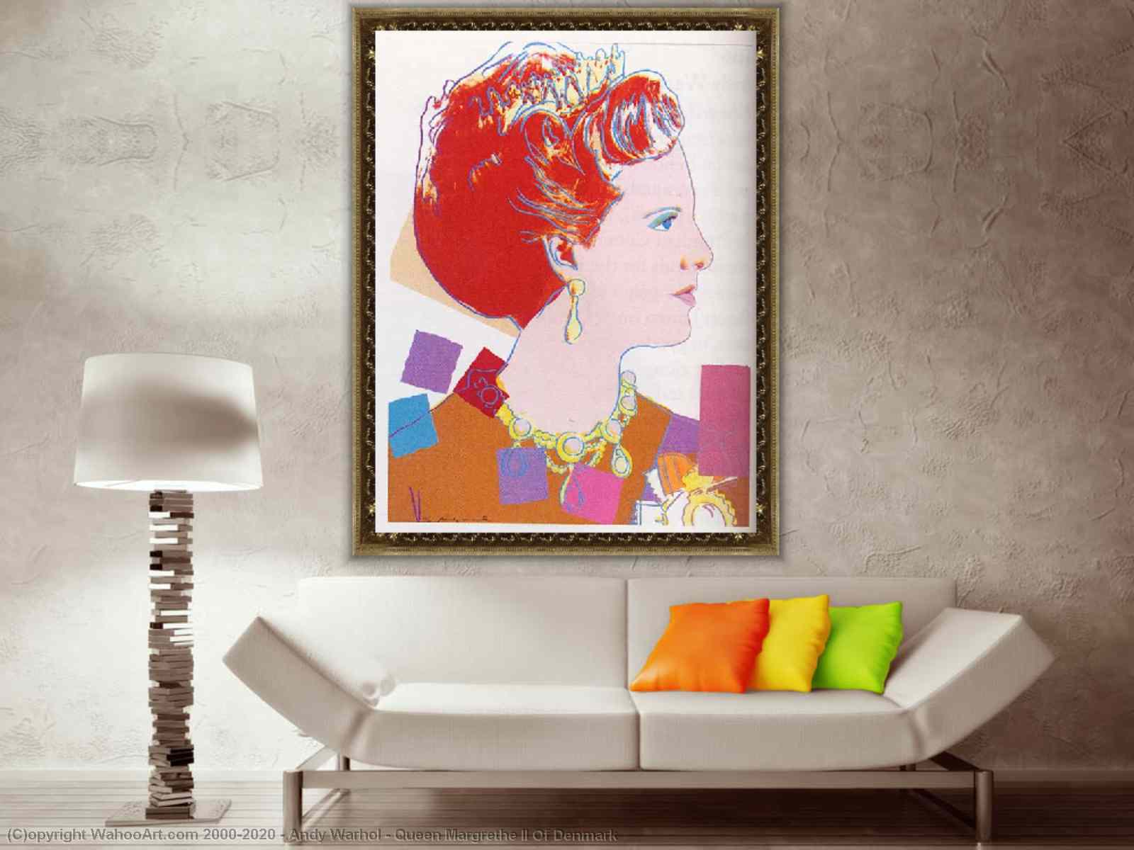 Queen Margrethe II Of Denmark by Andy Warhol | Artwork Replica Pop 