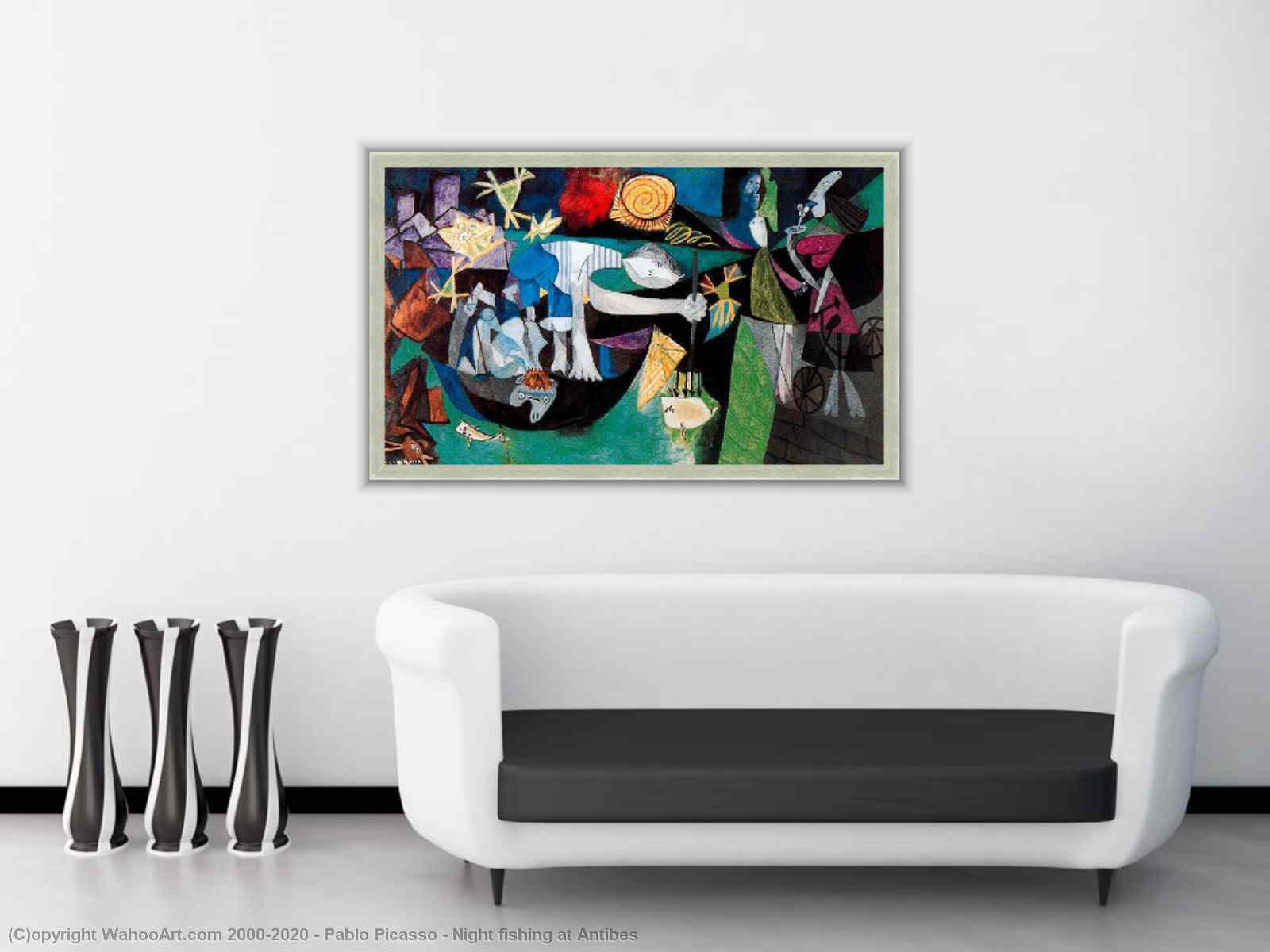 Pablo Picasso night Fishing at Antibes Masterpiece /100% Hand Painted / Oil  Painting on Canvas 