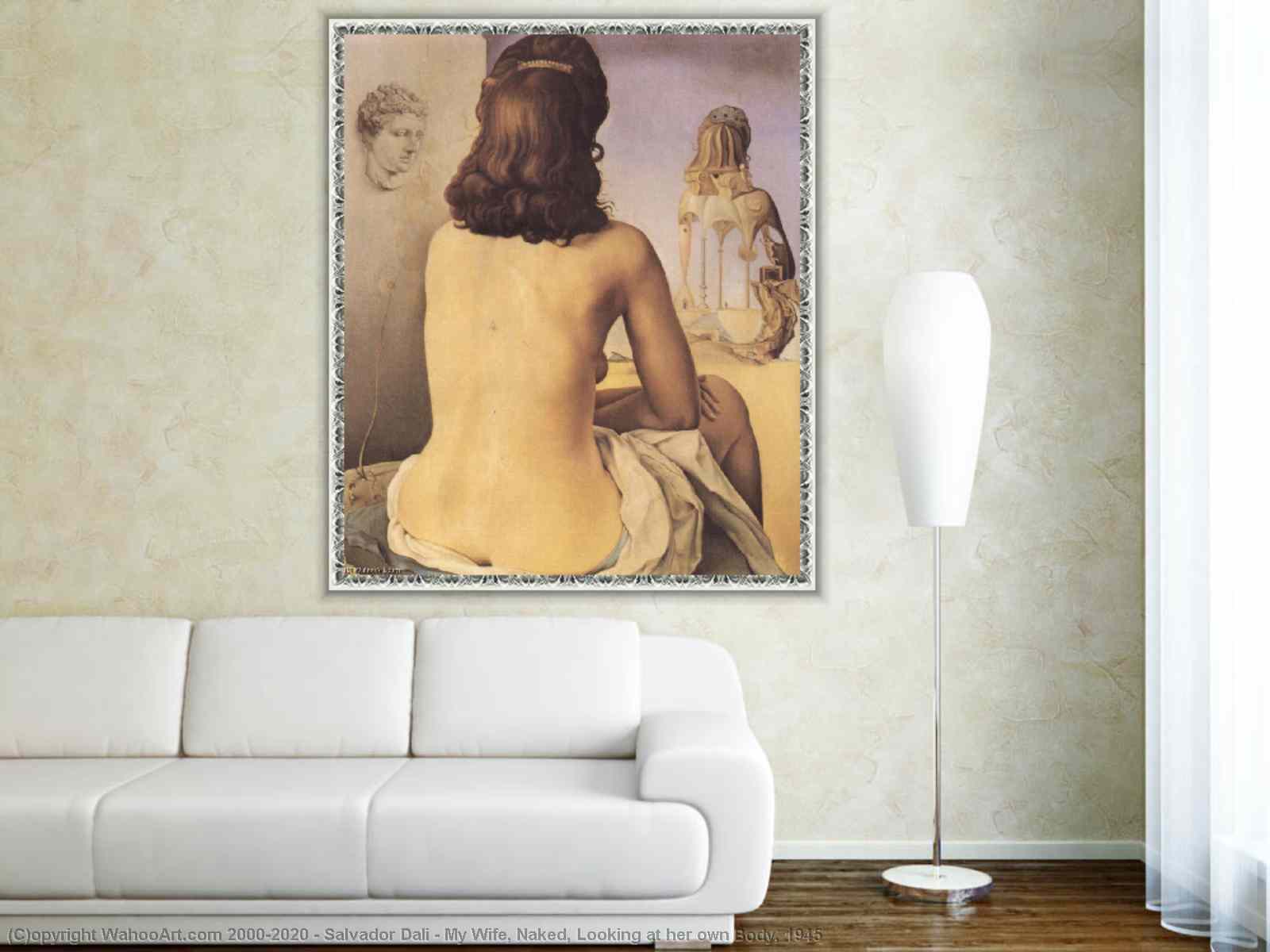 My Wife, Naked, Looking at her own Body, 1945 by Salvador Dali |  BuyPopArt.com