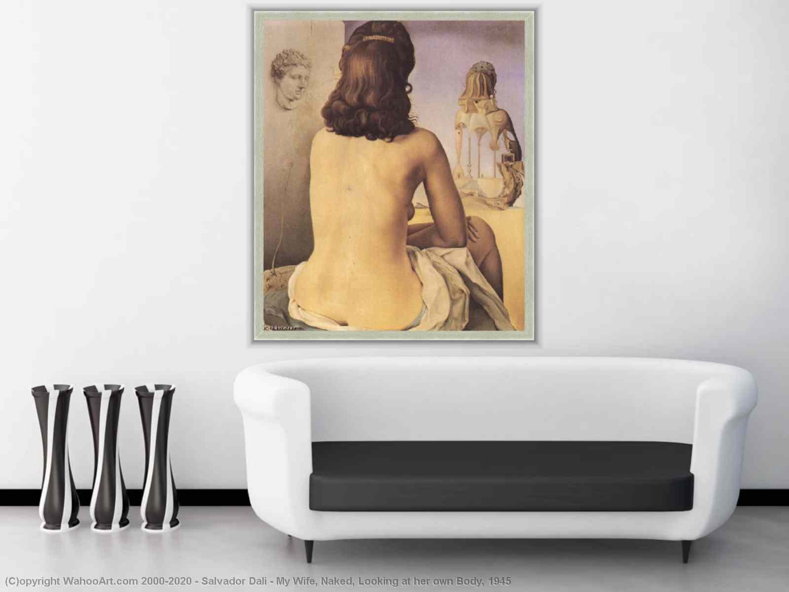 My Wife, Naked, Looking at her own Body, 1945 by Salvador Dali |  BuyPopArt.com