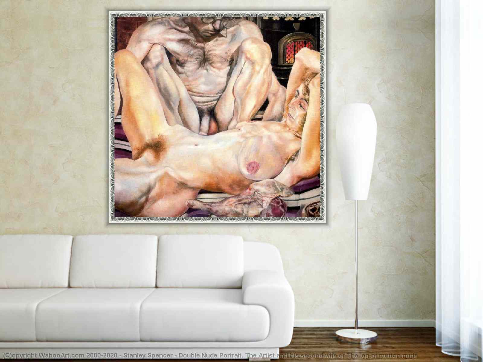 Reproducciones De Arte Del Museo Arte Pop Retrato de Nude Doble. El artista  y su segunda esposa o la pierna del desnudo mutton de Stanley Spencer  (Inspirado por) | BuyPopArt.com