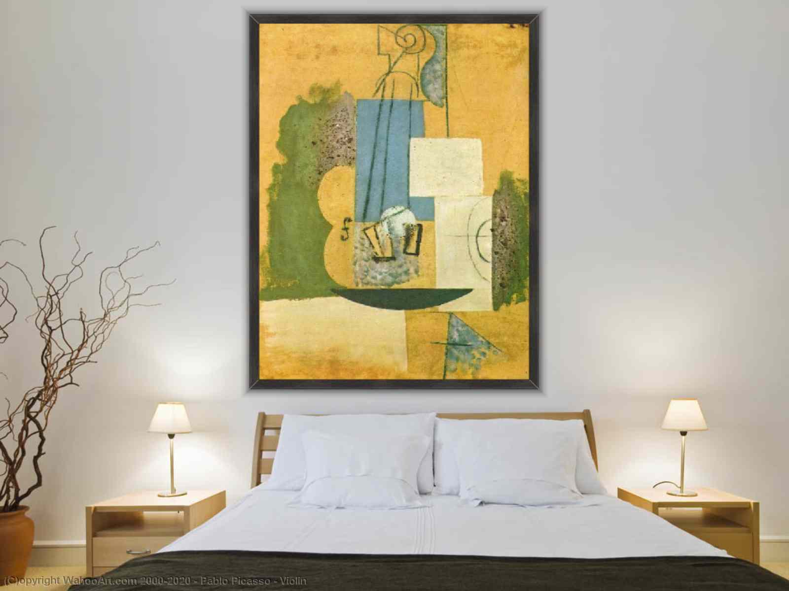 Museum Art Reproductions Pop Art Violin by Pablo Picasso (Inspired