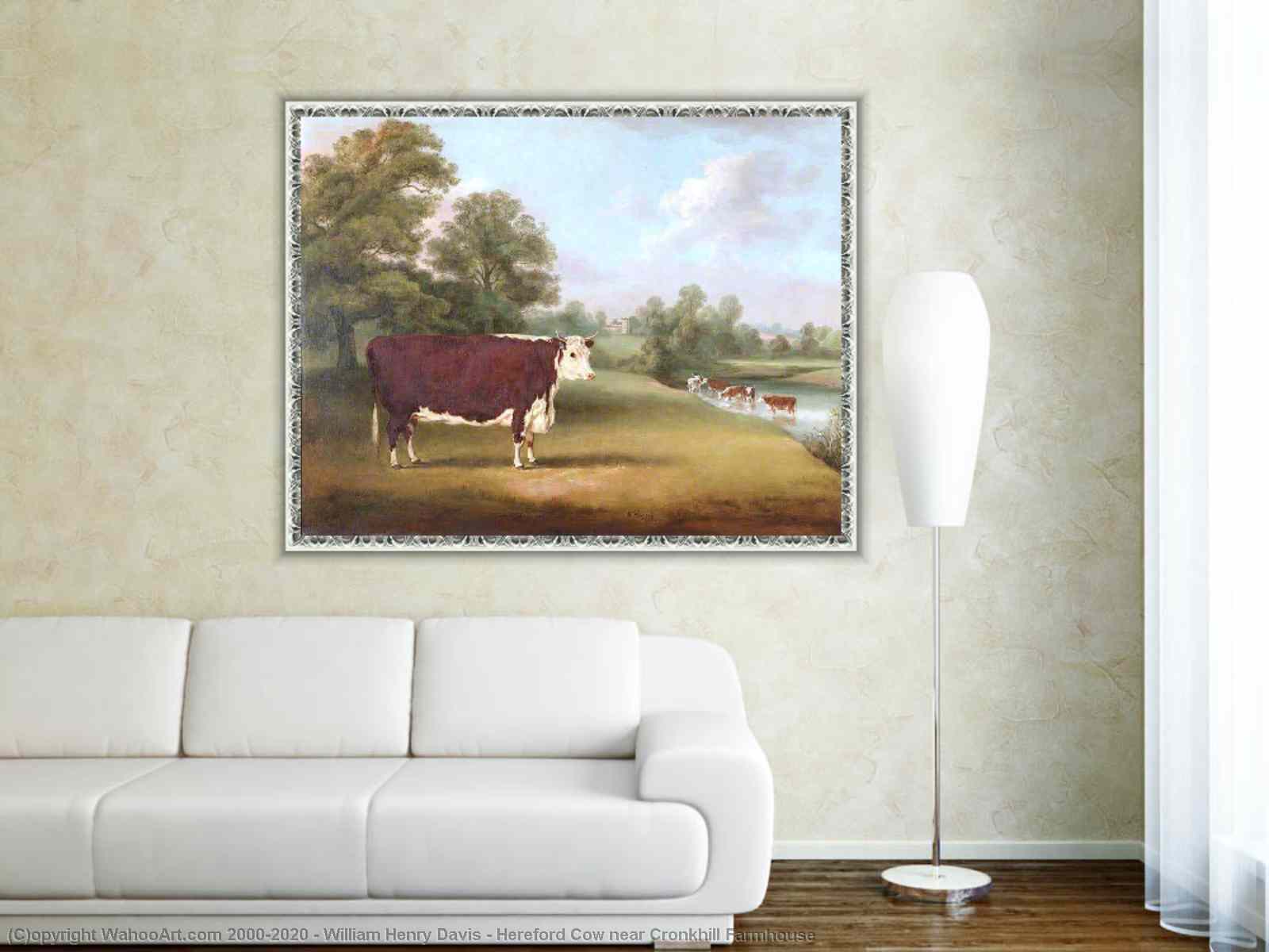 Hereford Cow by William Henry Davis Reproduction Painting for Sale