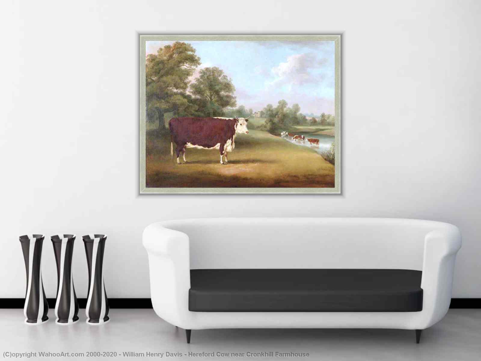 Hereford Cow by William Henry Davis Reproduction Painting for Sale